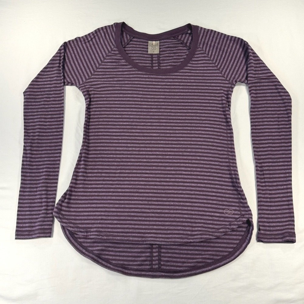 CALIA by Carrie Underwood Purple Striped Long Sleeve Active Top WAX00308SZ S